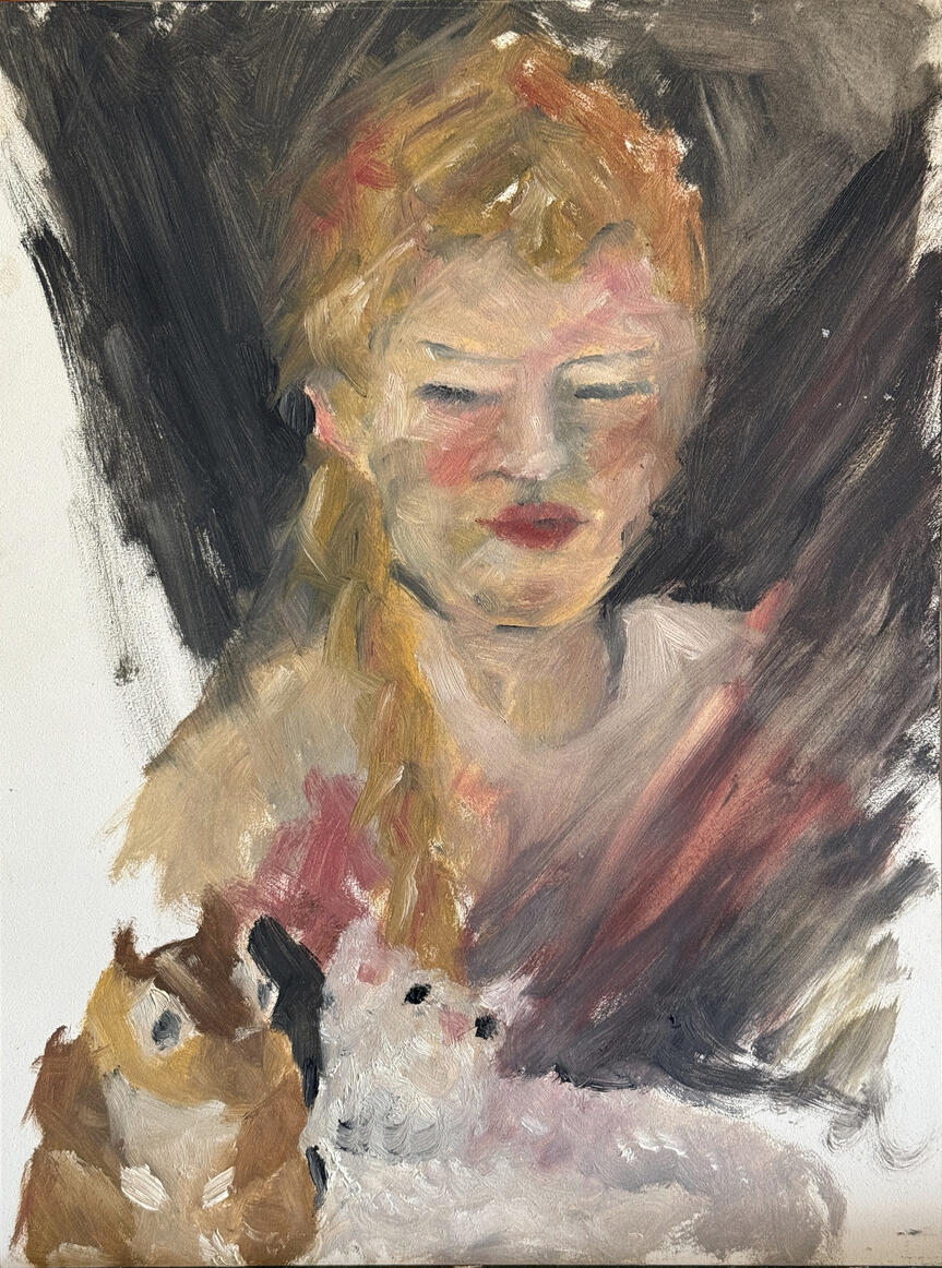 Cosette and Stuffies at 6 Years Old