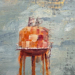 Corvallis Airport Water Tower – Plein Air Oil Painting by Brandon Waite - Image 2