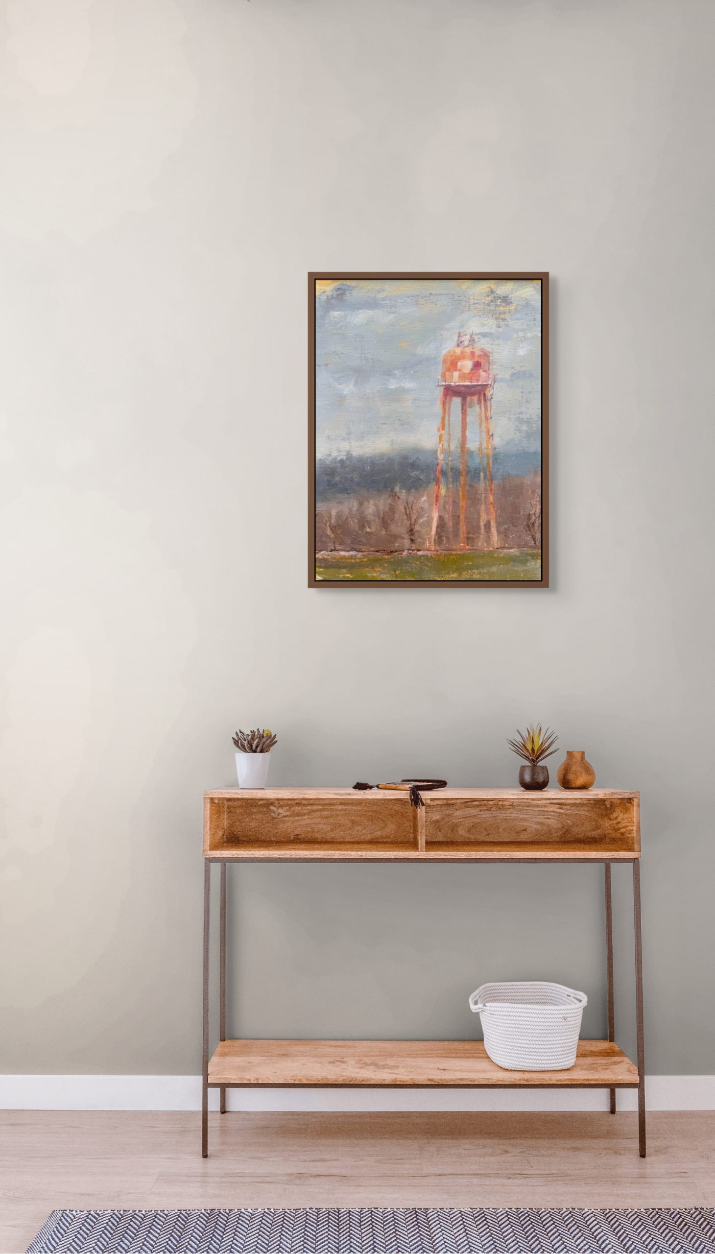 Corvallis Airport Water Tower – Plein Air Oil Painting by Brandon Waite - Image 3